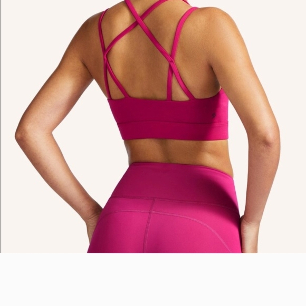 Peloton Cadent Strappy Elevate Bra in Magenta Hot Pink - Small - Picture 2 of 9